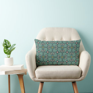 Vintage floral art deco pattern. 1920s style. lumbar pillow