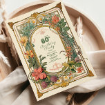 Vintage Floral Art Nouveau 60th Birthday Invitation<br><div class="desc">Invite your guests to a milestone celebration with our Vintage Floral Art Nouveau 60th Birthday Invitation, meticulously designed to reflect the elegance and charm of a bygone era. Featuring intricate floral patterns and sophisticated details inspired by the Art Nouveau period, this invitation sets the perfect tone for a stylish and...</div>