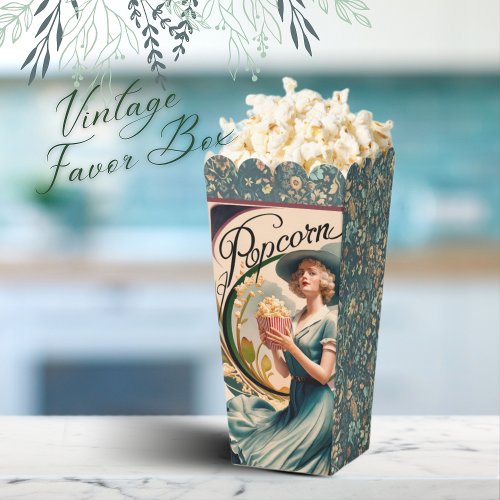 Vintage floral art nouveau advertisement popcorn favor boxes