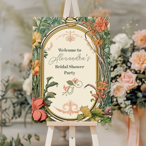 Vintage Floral Art Nouveau Bridal Shower Foam Board