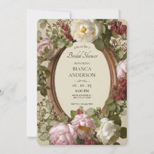Vintage Floral Art Nouveau Bridal Shower Invitation