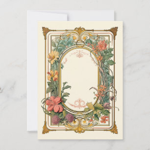 Vintage Floral Art Nouveau Bridal Shower Thank You Card