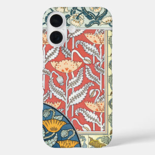 Vintage Floral Art Nouveau Poppy Flowers iPhone 16 Case