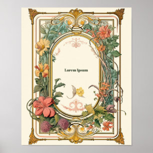 Vintage Floral Art Nouveau Poster