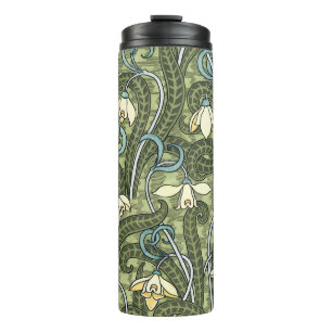 Vintage Floral Art Nouveau Snowdrop Flowers Thermal Tumbler