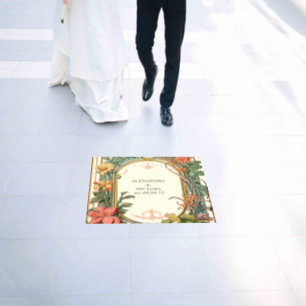 Vintage Floral Art Nouveau Wedding Floor Decals