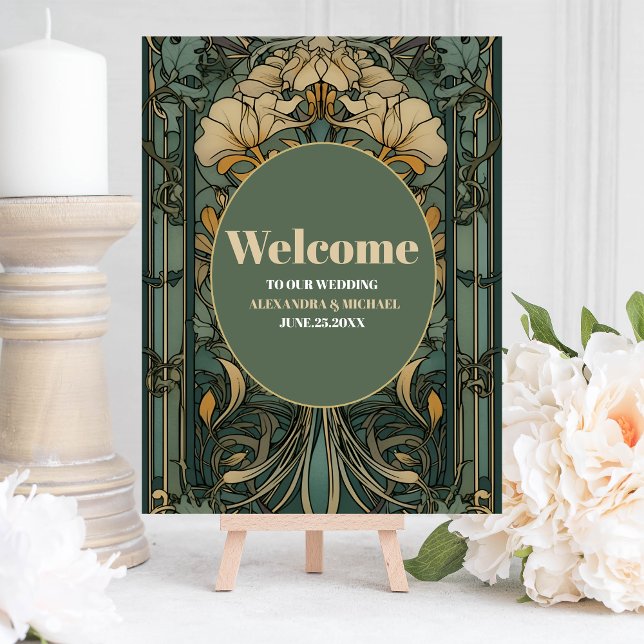 Vintage Floral Art Nouveau Wedding Foam Board (Creator Uploaded)