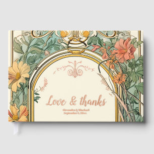 Vintage Floral Art Nouveau Wedding Foil Guest Book