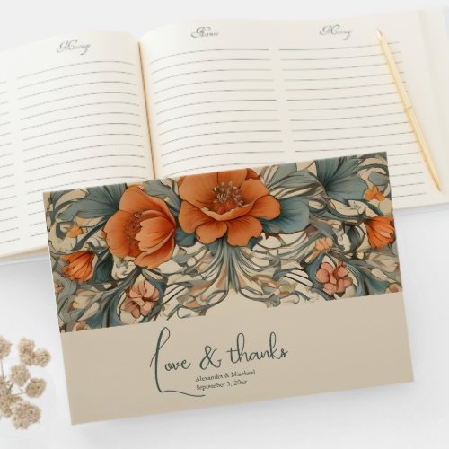 Vintage Floral Art Nouveau Wedding Guest Book