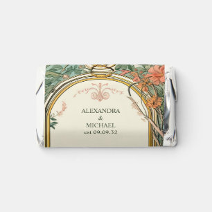 Vintage Floral Art Nouveau Wedding Hershey's Miniatures