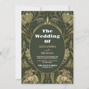 Vintage Floral Art Nouveau Wedding Invitation