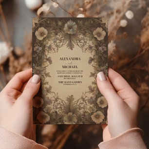 Vintage Floral Art Nouveau Wedding Invitation