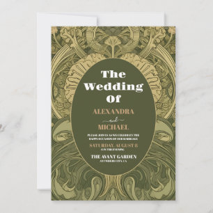Vintage Floral Art Nouveau Wedding Invitation