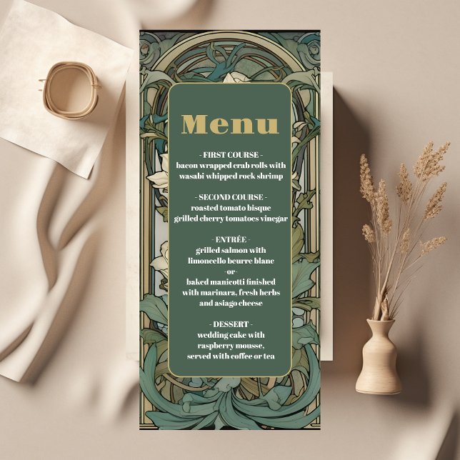Vintage Floral Art Nouveau Wedding Menu (Creator Uploaded)