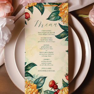 Vintage Floral Art Nouveau Wedding Menu