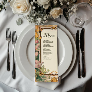 Vintage Floral Art Nouveau Wedding Menu