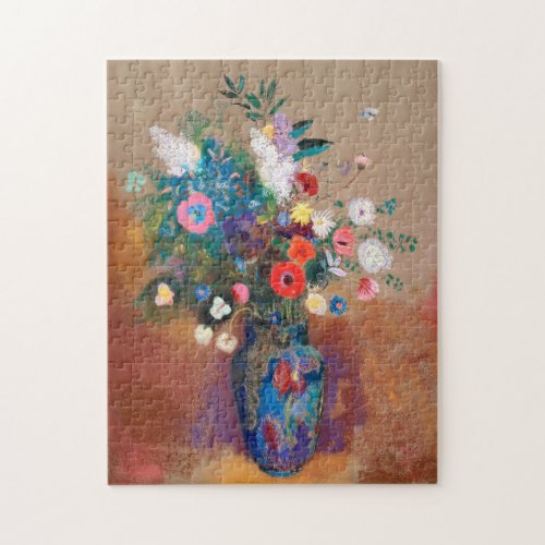 Vintage Floral Artwork Vase of Flowers Fine Art Jigsaw Puzzle