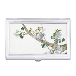 Vintage Floral Asian Style Pastel Colors Business Card Case