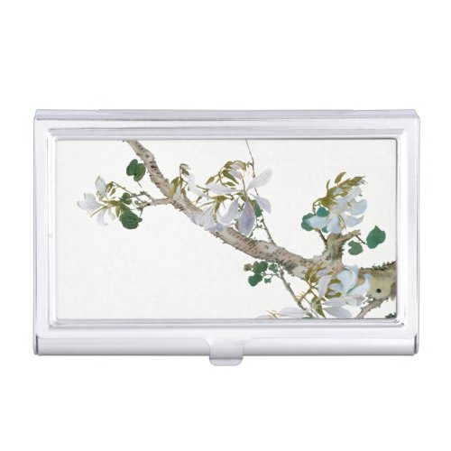 Vintage Floral Asian Style Pastel Colors Business Card Case