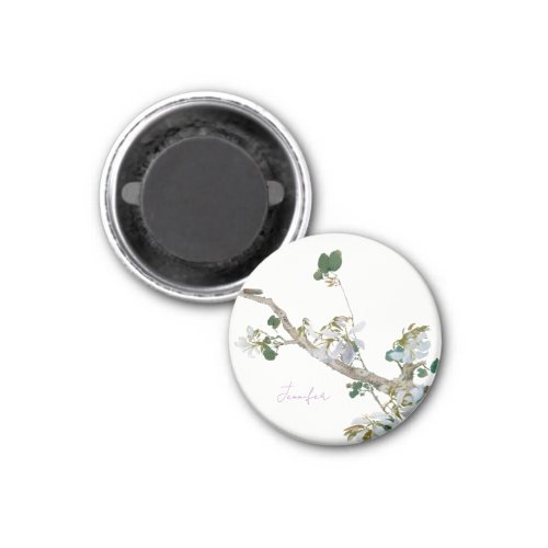 Vintage Floral Asian Style Pastel Colors Name Magnet