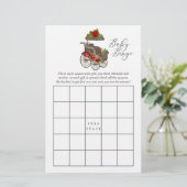 Vintage Floral Baby Carriage Baby Shower Bingo (Standing Front)