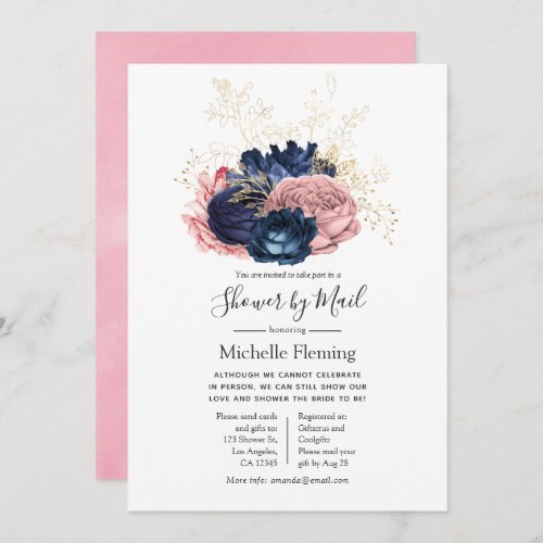 Vintage Floral Baby or Bridal Shower by Mail Invitation