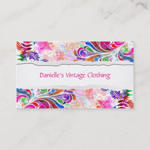 Customizable Vintage Floral Background Business Card