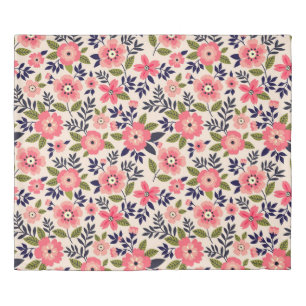Vintage floral background, ditsy pink flowers. duvet cover