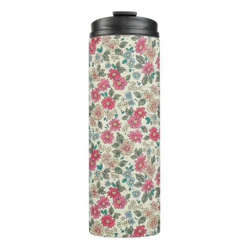 Vintage floral background Floral pattern with sma Thermal Tumbler