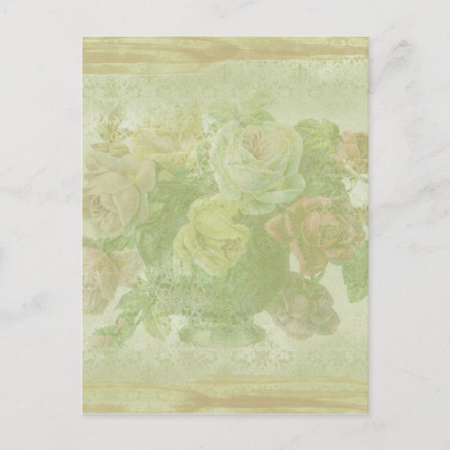 Vintage Floral Background Postcard (Front)