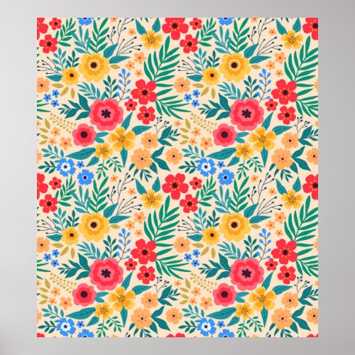 Vintage floral background Seamless vintage patter Poster