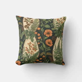 vintage floral background throw pillow
