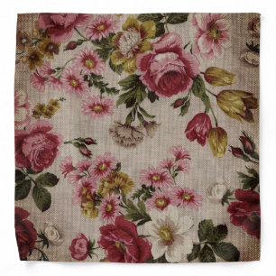 Vintage floral, beautiful flowers bandana