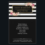 Vintage Floral Beauty Salon Black White Stripes Flyer<br><div class="desc">Vintage Floral Beauty Salon Black White Stripes with Gold Frame - Elegant and Unique Flyer Template. 
(1) For further customization,  please click the "customize further" link and use our design tool to modify this template. 
(2) If you need help or matching items,  please contact me.</div>