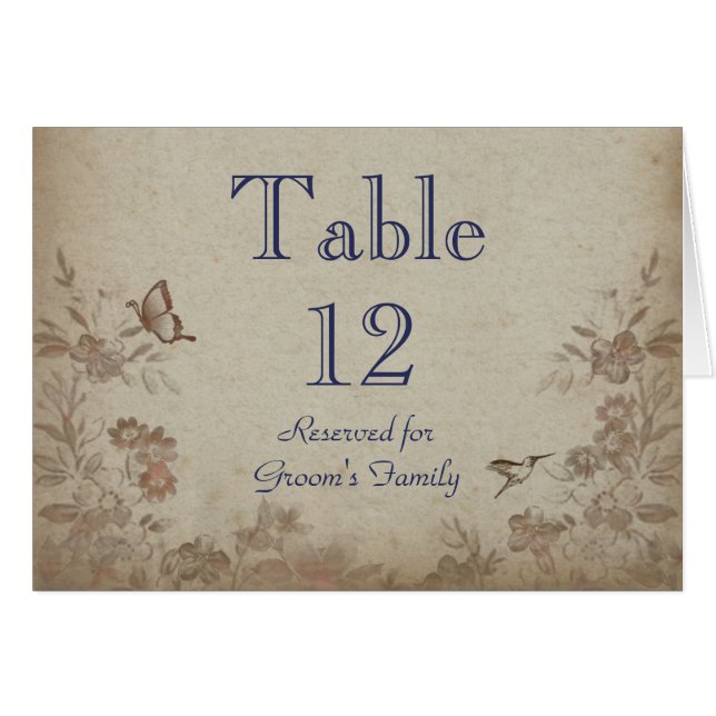 Vintage Floral Beige Cards (Front Horizontal)