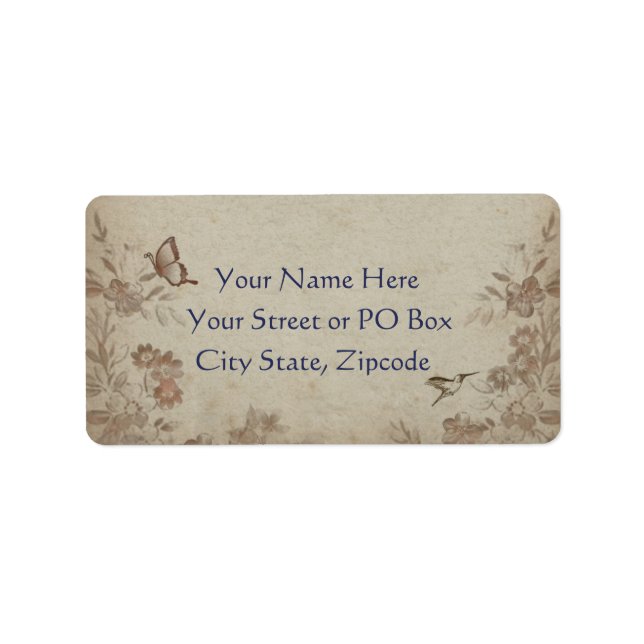 Vintage Floral Beige Label (Front)