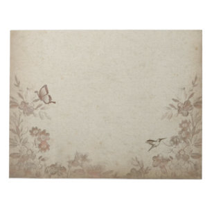 Vintage Floral Beige Notepad