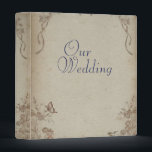 Vintage Floral Beige Wedding Album Binder<br><div class="desc">Beautiful vintage floral border with a butterfly and a hummingbird. Placed on a soft beige background that has a slight texture effect applied and a darker border for an old paper look. This design also comes on many other ready to customize template products and can be placed on many other...</div>