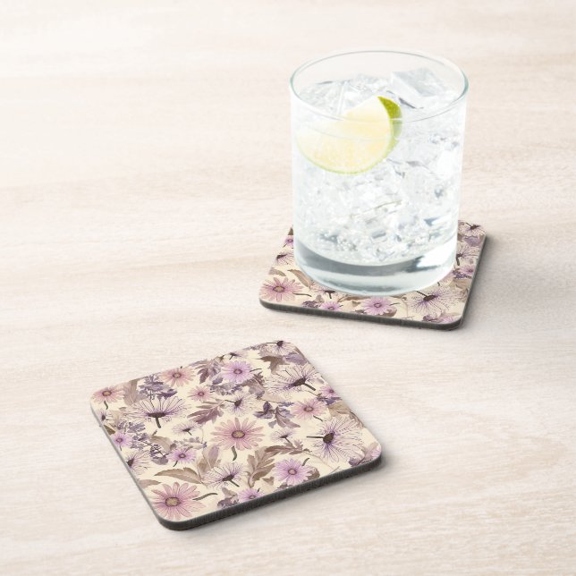Vintage Floral  Beverage Coaster (Right Side)