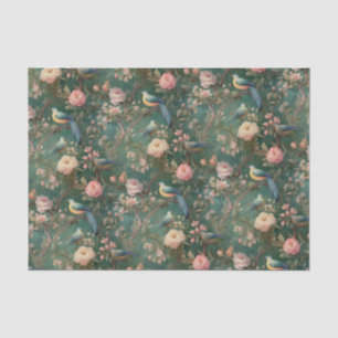 Vintage Floral Bird Tissue Paper