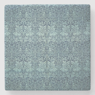 Vintage Floral Birds William Morris Brer Rabbit Stone Coaster