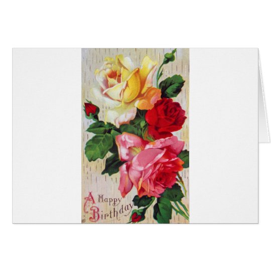 Vintage Floral Birthday Card