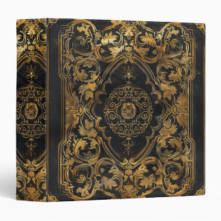 Vintage Floral Black & Gold Book of Shadows 3 Ring Binder