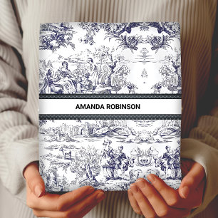 Vintage floral black toile de jouy monogram wrapping paper sheets