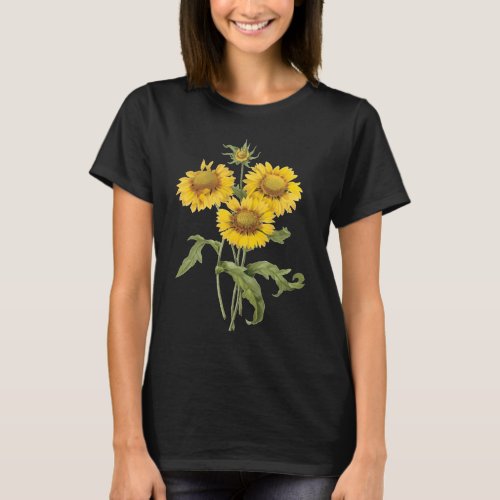 Vintage Floral Blanket Flower Sunflower by Redoute T_Shirt