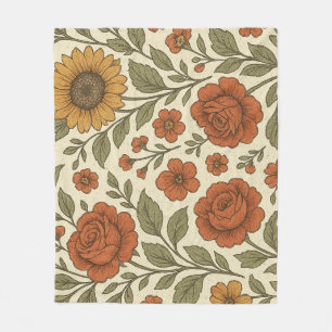 Vintage Floral Blanket – Sunflower & Rose Botanica