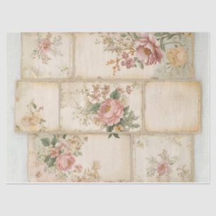 Vintage Floral Blocks Decoupage Tissue Paper