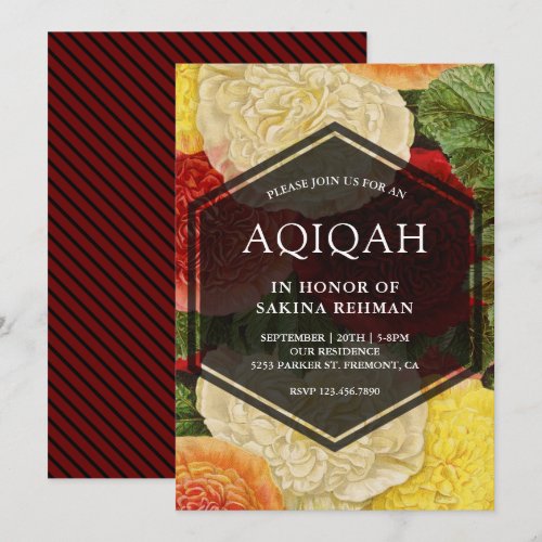 Vintage Floral Bloom Geometric Aqeeqah | Aqiqah
