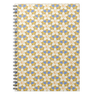 Vintage Floral blue and yellow Jonquil pattern Notebook