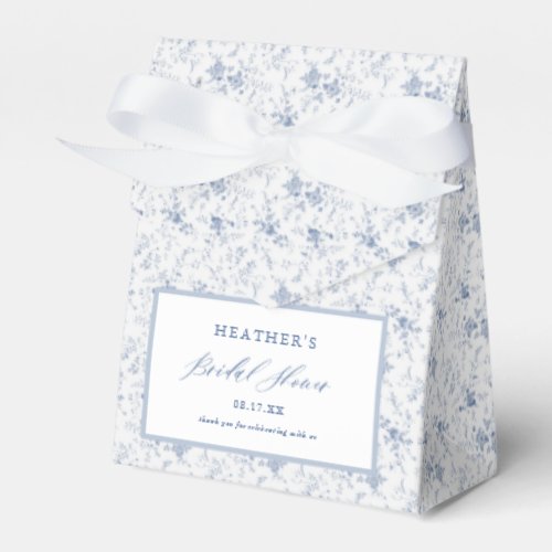 Vintage Floral Blue Bridal Shower  Favor Boxes